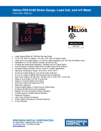 Thumbnail of document Manual - PD2-6100 Helios Strain Gauge, Load Cell & mV Meterv